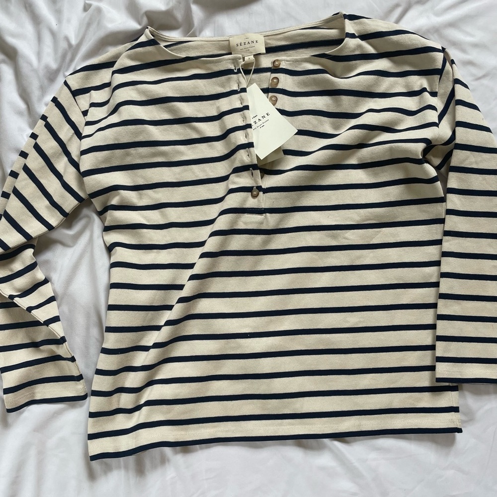 NWT Sezane Striped Top